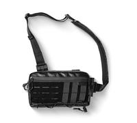 TACTICAL_GEEK Cache L3 EDC Sling Bag Chest, leggero zainetto da spalla, adatto per viaggiare, escursioni e porto occulto, borsa a tracolla, zaino tattico, con cinghia ambidestra, nero& arancione.