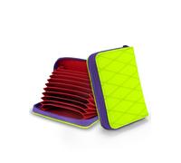 TACTICAL_GEEK PC1 EDC Porta Carte in X-pac da 11 Scomparti per Carte di Credito, Portafoglio Minimalista con Cerniera Leggera per Uomini e Donne, con Tasca Monete, Leggero e Impermeabile, Verde Lime