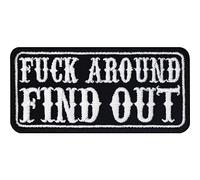 Tactical morale Patches "F**k around, find out" Moral Aufnäher Aufbügler Aufkleber zum annähen/aufbügeln | Militär Abzeichen Military Patches | 75x35mm