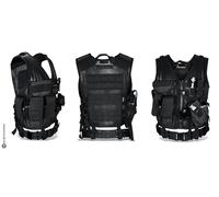 Tactical Vest Gilet Tattico Corpetto Tattico Mil-Tec Nero Guardia GPG 10720002
