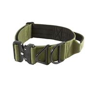 Tacticollar - Collare tattico per cani da 5 cm con manico per cani di taglia media e grande, collare in nylon Mil Spec, fibbia in metallo a sgancio rapido, imbottito all'interno in neoprene (M, verde