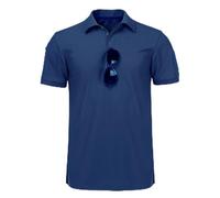 Tactishirt - Camicia tattica da uomo, polo da uomo a maniche corte, maglietta da uomo con colletto, Blu, S