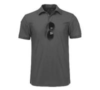 Tactishirt - Camicia tattica da uomo, polo da uomo a maniche corte, maglietta da uomo con colletto, grigio, XL
