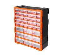 Tactix 320636 39 cassetti porta oggetti, neroarancione