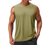 TACVASEN Canotta Top UPF 50+ UV Protezione Solare Camicie Muscolare Senza Maniche Braccio Camicia Collo Rotondo Camicia Sportiva, Ciano Opaco, M