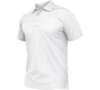 TACVASEN Classics Solid Pique Polo Shirt Magliette Golf Tennis Casual Camicie Uomo, Bianco, M