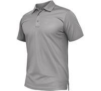 TACVASEN Classics Solid Pique Polo Shirt Magliette Golf Tennis Casual Camicie Uomo, Grigio Chiaro, XL