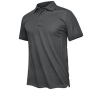 TACVASEN Classics Solid Pique Polo Shirt Magliette Golf Tennis Casual Camicie Uomo, Grigio Scuro, M