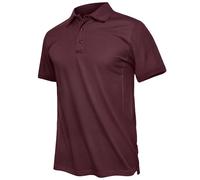 TACVASEN Classics Solid Pique Polo Shirt Magliette Golf Tennis Casual Camicie Uomo, Rosso Vinaccia, M