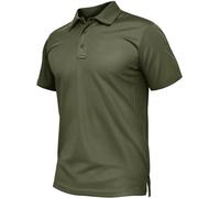 TACVASEN Classics Solid Pique Polo Shirt Magliette Golf Tennis Casual Camicie Uomo, Verde Militare, XL