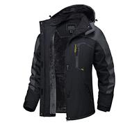 TACVASEN Donna Giacca di Transizione Calda Jacket Invernale Foderata Trekking Sci con Cerniera Impermeabile, Nero grigio, S
