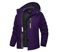 TACVASEN Donna Giacca di Transizione Calda Jacket Winter Foderata Trekking Sci con Cerniera Impermeabile, Viola scuro