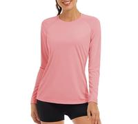 TACVASEN Donna Sun Protection UV-Surf Shirts Estate Magliette a Maniche Lunghe, Rosa, M