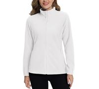 TACVASEN Felpa Pile Donna Montagna Giacca Outdoor Leggera Morbida Calda Foderata Giacca a Maniche Lunghe con Tasche Pile Donna con Zip Bianco, M