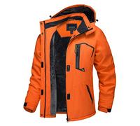TACVASEN Giacca Da Trekking Giacca Da Sci Con Cerniera Impermeabile Giubbotto Di Transizione Donna Calda Giubbotto Invernale Riempita Arancione, M