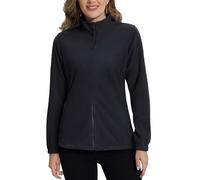 TACVASEN Giacca in Pile Donna Montagna Giacca Invernale con Collo Alto Felpa Pile Donna Giubbotto da Transizione Outdoor con Cerniera Nero, M