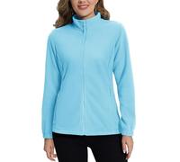 TACVASEN Giacca in Pile Donna per Escursionismo Invernale con Cerniera Integrale Giacca Outdoor Giubbotto da Jogging Leggera Donna Azzurro Acqua, M