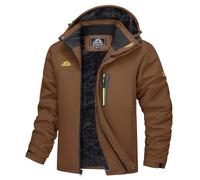 TACVASEN Giacca Invernale Uomo Cappotto Uomo Invernale Giacca Impermeabile Giacche Antipioggia Parka da Lavoro Softshell Pile Escursionismo Caffè, M