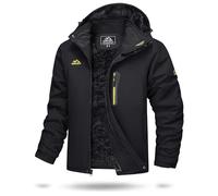 TACVASEN Giacca Sci Uomo Giubbotto Uomo Invernale Cappotto con Cappuccio Rimovibile Giacca a Vento Giubbotto Moto Invernale Parka da Lavoro Nero, M