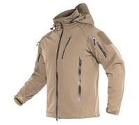 TACVASEN Uomo Giacca Softshell Resistente All'acqua e al Vento Invernale da Esterno con Tasche Multiple, Khaki, S