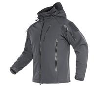 TACVASEN Uomo Giacca Softshell Resistente All'acqua e al Vento Invernale da Esterno con Tasche Multiple, Grigio, S