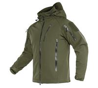 TACVASEN Uomo Giacca Softshell Resistente All'acqua e al Vento Invernale da Esterno con Tasche Multiple, Verde, L