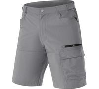 TACVASEN Uomo Pantaloncini Cargo da Arrampicata ad Asciugatura Rapida con Multi Tasche, Grigio Chiaro, 32