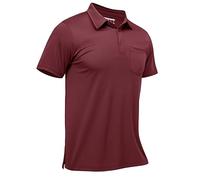 TACVASEN Uomo Polo Shirts Maniche Corte Basic T-Shirt (XL, Rosso Vino)