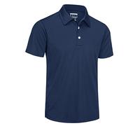 TACVASEN Uomo T-Shirt Basic Polo Shirts Maniche Corte Colori Solidi Traspirante, Marina, M