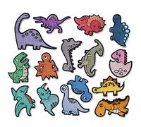TACVEL Set di 15 toppe termoadesive a forma di dinosauro, da cucire o applicare con ferro da stiro, per vestiti, vestiti, cappelli, jeans, accessori fai da te
