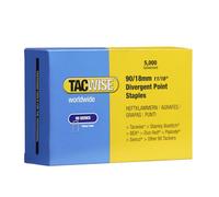 TACWISE 0312 Punti a Corona Stretta Galvanizzati Tipo 90/18 mm, Punta Divergente, Confezione da 5000, 18mm