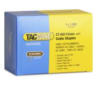 Tacwise 0355 Punti Ferma Cavi di Acciaio Galvanizzato Tipo CT-60 da 12 mm, Confezione da 5000