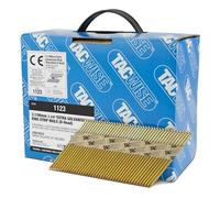 TACWISE 1123 Chiodi Inclinati a 34° 3,1/90 mm, Zincati Extra con Testa a ‘D’, Gambo Anellato, Fascicolati con Carta, Confezione da 2200