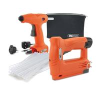 Tacwise 1780 140-180EL Graffatrice/Chiodatrice 12V, H12-7 Pistola Colla a Caldo 12V, Batteria agli Ioni di Litio da 12V Intercambiabile, 30 Bastoncini di Colla e Custodia