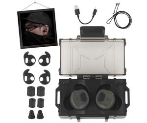 TACWJDM Auricolari Tattici Bluetooth 5.3 | Con ANC 80dB E Cancellazione 0.5ms - Protezione Uditiva Poligono/Caccia Lunga Durata Della Batteria