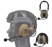 TACWJDM Casco Tattico Airsoft Paintball Cuffie Comunicazione, Protezione Le Orecchie (utilizzato Con Guide ARC O Direttamente Sulla Testa)cancellazione Attiva Rumore Amplificazione Suono Bluetooth(T)