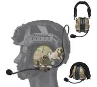 TACWJDM Casco Tattico Airsoft Paintball Cuffie Comunicazione, Protezione Le Orecchie (utilizzato Con Guide ARC O Direttamente Sulla Testa)cancellazione Attiva Rumore Amplificazione Suono Bluetooth(Cp)