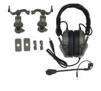 TACWJDM Cuffie Tattiche Airsoft Paintball FAST Helmet (montate Sulla Testa E Sul Casco),Con Padiglioni Auricolari In Memory Foam Ad Alta Elasticità, MIC Rimovibile,Adattatore Regolabile A 360 Gradi(Od