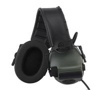 TACWJDM Cuffie Tattiche Pieghevoli con Microfono Staccabile E Comandi Guantati - Schiuma Isolante per Airsoft/Outdoor (Niente Cancellazione Rumore)(OD)
