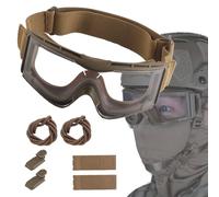 TACWJDM Gafas De Seguridad Tácticas para Casco De Exterior, Transparentes, para Airsoft Y Paintball, Resistentes al Viento Y al Viento, con Acolchado, Compatibles con Varios Cascos(Brown)