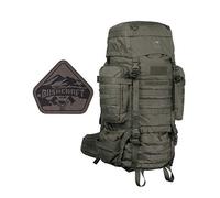 TACWRK Tasmanian Tiger TT Raid Pack MK3 Oliv con toppa Bushcraft gratuita - Zaino militare da 52 l con cintura in vita rimovibile, sistema Molle compatibile e preparazione del sistema di idratazione