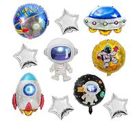 TACYKIBD, set di 10 palloncini spaziali, spaziali, astronauta, palloncini, pellicola gigante, a forma di elio, per feste, ragazze, bambini, compleanno, baby doccia