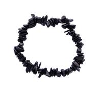 Taddart Minerals - Bracciale di shungite nera, con pietre da 4 mm su un filo di nylon elastico, realizzato a mano, 18 cm, Gomma, Shungite.