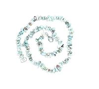 Taddart Minerals - Collana con schegge di gemma Larimar colore azzurro in pietra naturale lunghezza 45 cm realizzata a mano