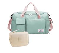 taddsfyq Borsone pieghevole da 35 l, borsa da palestra, borsone da viaggio, per viaggi, essenziali, palestra, allenamento, sport, Verde, large duffle bag size ：18.9 x 10 x 11 inch, Moda