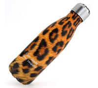 Tadge Goods Borraccia isolata in acciaio inox con specie in pericolo di estinzione, in metallo, ideale per sport, palestra, bambini, mantiene le bevande calde e fredde (Amur Leopard, 340,2 g -341 ml)