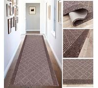 Tadi & Imperio1979 Tappeto lungo per corridoio, cucina, ingressi antiscivolo, colori Taupe e antracite, lavabile in lavatrice e a mano.