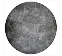 Tadi & Imperio1979 Tappeto rotondo vinile antracite disegno marmo venato per cucina, tappeto vinile per soggiorno, tappeto da ufficio antidelizzante con dettagli dorati, diametro 133 cm