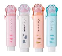 Tadipri Gomme a Forma di Zampa di Gatto, 4 gomme a Scomparsa per Bambini Kawaii Push-Pull in Gomma per matite in Gomma per Scrivere Disegno Ufficio Scuola Forniture