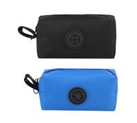 Tadipri Porta Sacchetti Cane,2 Pezzi Dispenser per Sacchetti per Cacca di Cane,Porta Sacchetti per Cacca di Rifiuti per Animali Domestici per Guinzaglio,Universale con Gancio(Nero e Blu)